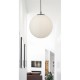 55132-006 Matt Black Globe Pendant with Opal Glass