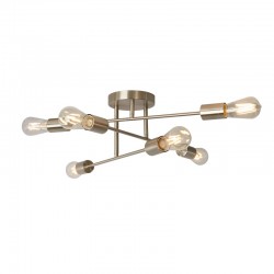 55193-006 Satin Silver 6 Light Semi Flush