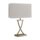 55194-006 Antique Brass Table Lamp with Cream Fabric