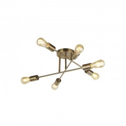 55195-006 Antique Brass 6 Light Semi Flush