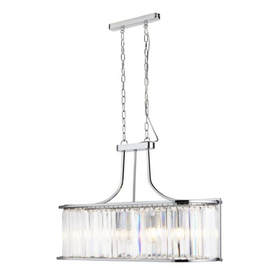 55212-006 Polished Chrome 5 Light over Island Fitting with Crystal