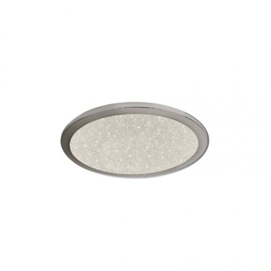 55214-006 Bathroom Chrome LED Flush with Crushed Glass Effect