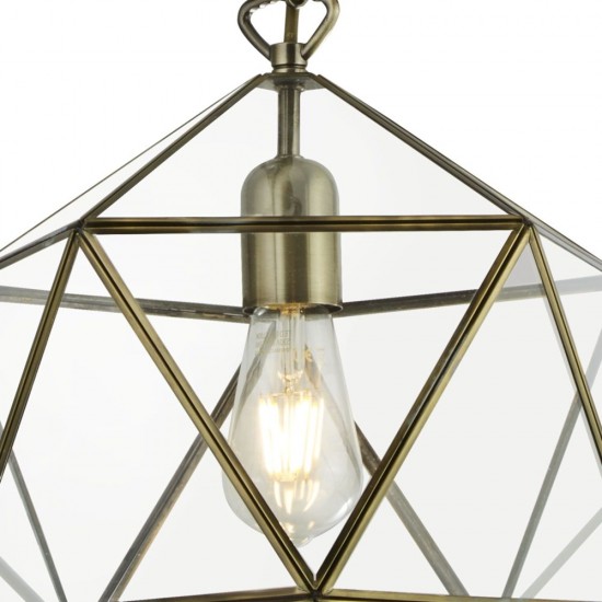 55254-006 Antique Brass Lantern Pendant