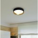 55266-006 Black & Gold Fabric LED Flush with White Diffuser