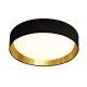 55268-006 Black & Gold Fabric LED Flush with White Diffuser