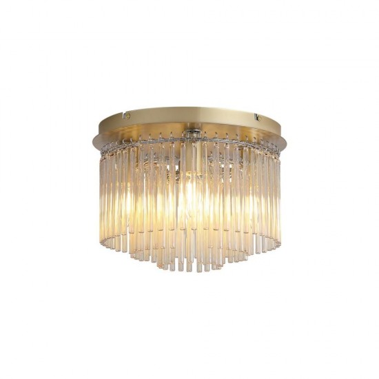 79186-006 Matt Gold 5 Light Flush with Champagne Rods