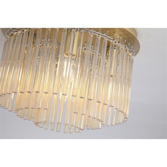79186-006 Matt Gold 5 Light Flush with Champagne Rods