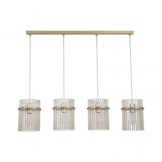 78936-006 Gold 4 Light over Island Fitting with Champagne Rods