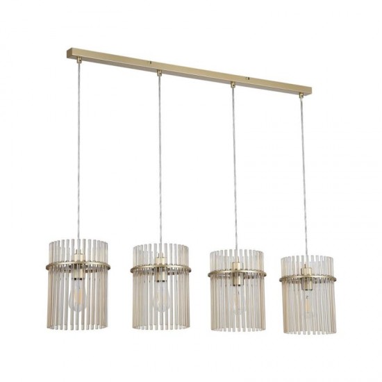 78936-006 Gold 4 Light over Island Fitting with Champagne Rods