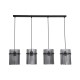 78937-006 Matt Black 4 Light over Island Fitting with Smoked Rods