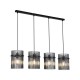 78937-006 Matt Black 4 Light over Island Fitting with Smoked Rods