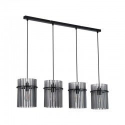 78937-006 Matt Black 4 Light over Island Fitting with Smoked Rods