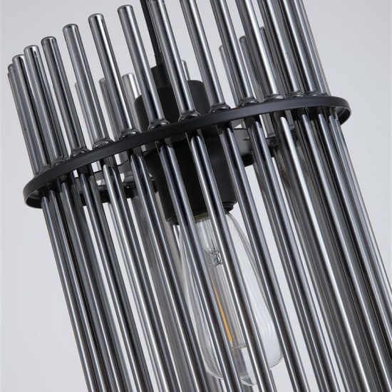 78931-006 Matt Black Pendant with Smoked Rods