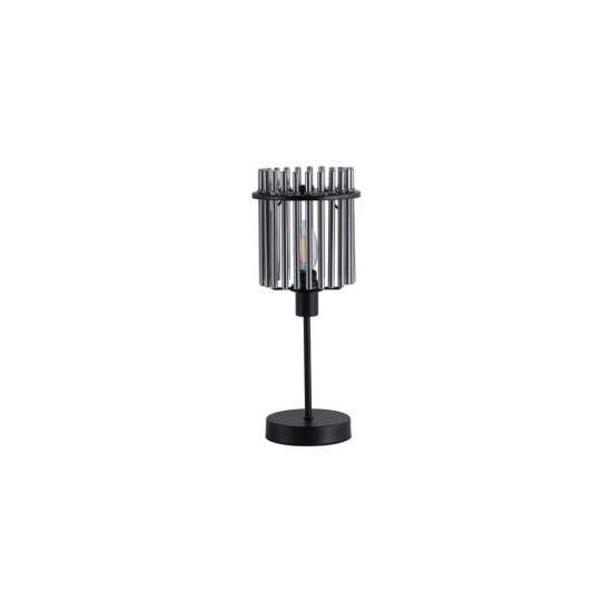79189-006 Matt Black Table Lamp with Smoked Rods