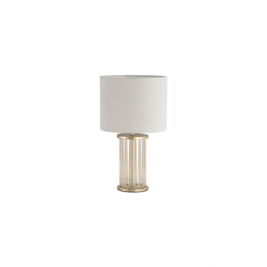 79190-006 Matt Gold & Champagne Glass Rods Table Lamp with White Linen Shade