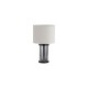 79191-006 Matt Black & Smoked Glass Rods Table Lamp with White Linen Shade