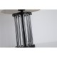 79191-006 Matt Black & Smoked Glass Rods Table Lamp with White Linen Shade
