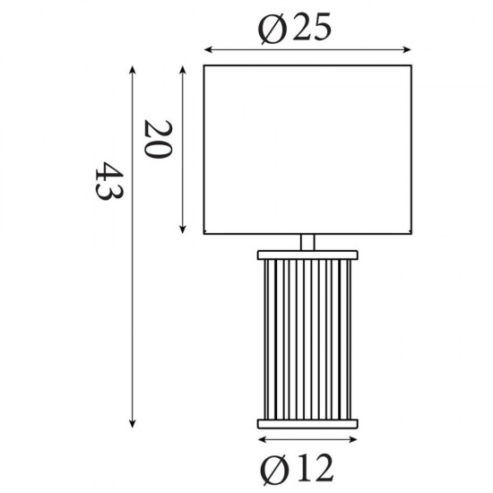 79191-006 Matt Black & Smoked Glass Rods Table Lamp with White Linen Shade