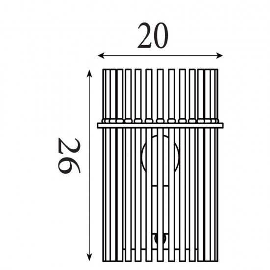 79194-006 Matt Black Wall Lamp with Smoked Rods