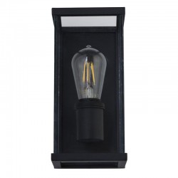 64607-006 Outdoor Clear & Black Lantern Wall Lamp 64607-006 Outdoor Clear & Black Lantern Wall Lamp