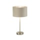 72005-006 Satin Nickel Table Lamp with Taupe Velvet Shade - USB