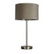 72005-006 Satin Nickel Table Lamp with Taupe Velvet Shade - USB