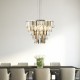 59533-006 Chrome 9 Light Chandelier with Crystal