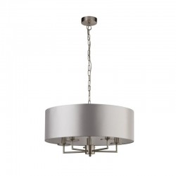 59564-006 Satin Silver 5 Light Pendant with Silver Shade