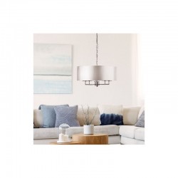 59564-006 Satin Silver 5 Light Pendant with Silver Shade
