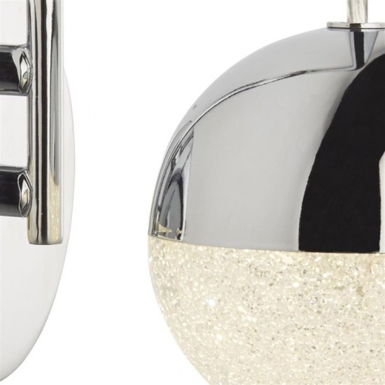 59567-006 Crushed Ice & Chrome Wall Lamp