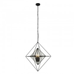 59603-006 Matt Black 3 Light Pendant with Clear Glass 