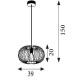 61913-006 Black Pendant Convertible to Semi-Flush
