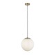 72018-006 Satin Brass Pendant with White Opal Glass