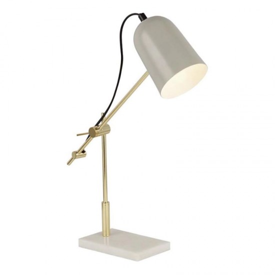 20875-006 Grey & Gold Desk Lamp with Marble Base