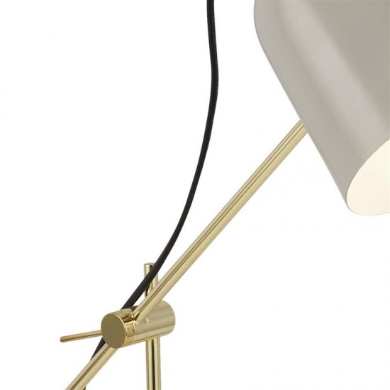 20875-006 Grey & Gold Desk Lamp with Marble Base