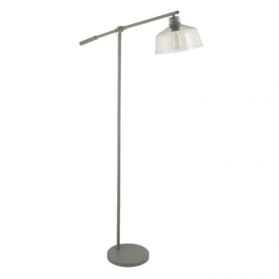 20876-006 Grey Floor Lamp with Clear Glass Shade