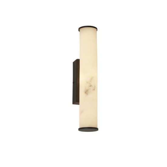 79204-006 Matt Black LED Wall Lamp with Marble Resin Diffuser