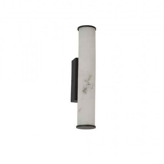 79204-006 Matt Black LED Wall Lamp with Marble Resin Diffuser