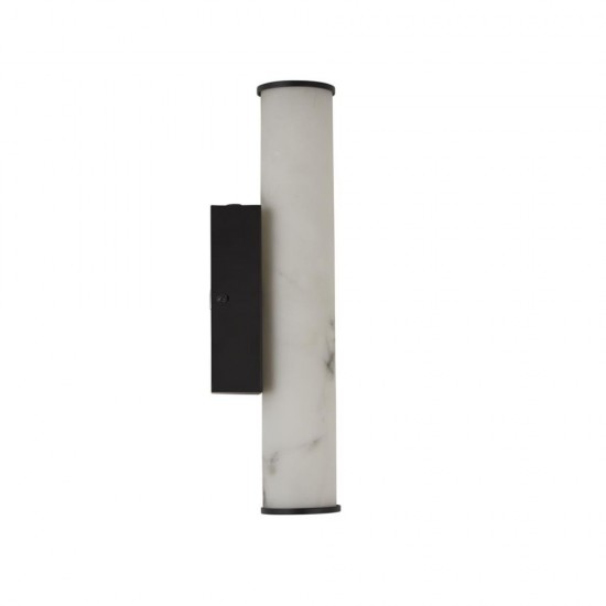 79204-006 Matt Black LED Wall Lamp with Marble Resin Diffuser