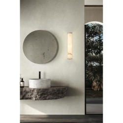 79205-006 Matt Gold LED Wall Lamp with Marble Resin Diffuser