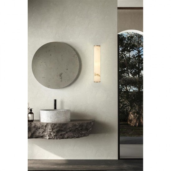 79205-006 Matt Gold LED Wall Lamp with Marble Resin Diffuser