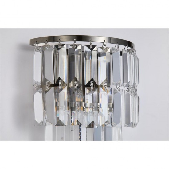 79207-006 Antique Brass 2 Light Wall Lamp with Clear Crystal