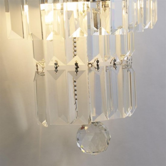 75412-006 Chrome 2 Light Wall Lamp with Crystal