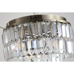 79208-006 Antique Brass 4 Light Flush with Clear Crystal