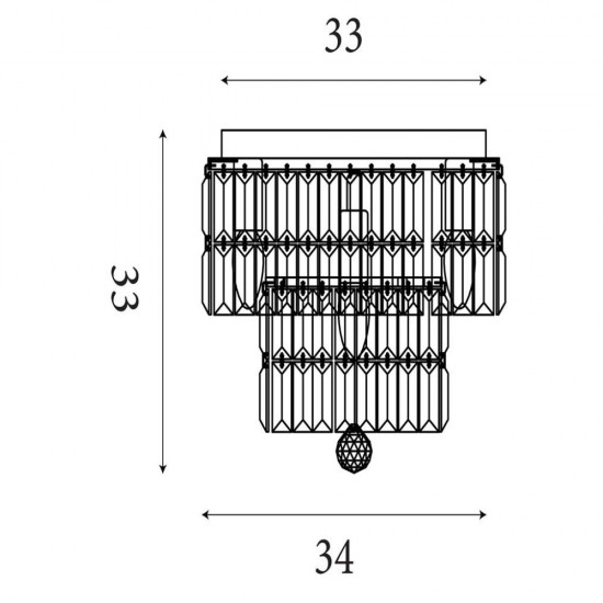 79208-006 Antique Brass 4 Light Flush with Clear Crystal