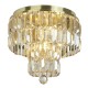 72025-006 Satin Brass 4 Light Flush with Champagne Crystal