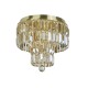 72025-006 Satin Brass 4 Light Flush with Champagne Crystal