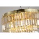 79210-006 Satin Brass 6 Light Flush with Champagne Crystal