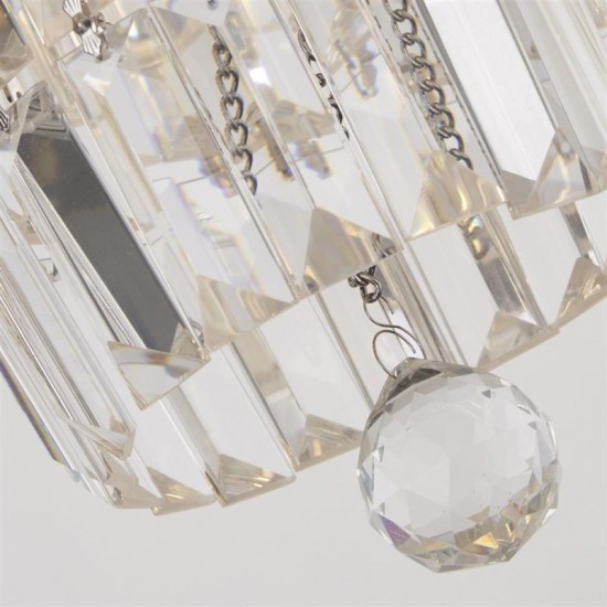 72026-006 Chrome 6 Light Flush with Crystal