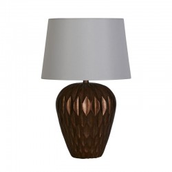 75477-006 Bronze Table Lamp with White Linen Shade